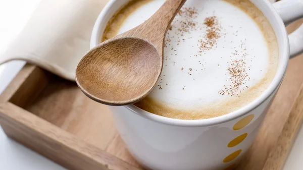 Cappuccino. kopje koffie cappuccino — Stockfoto