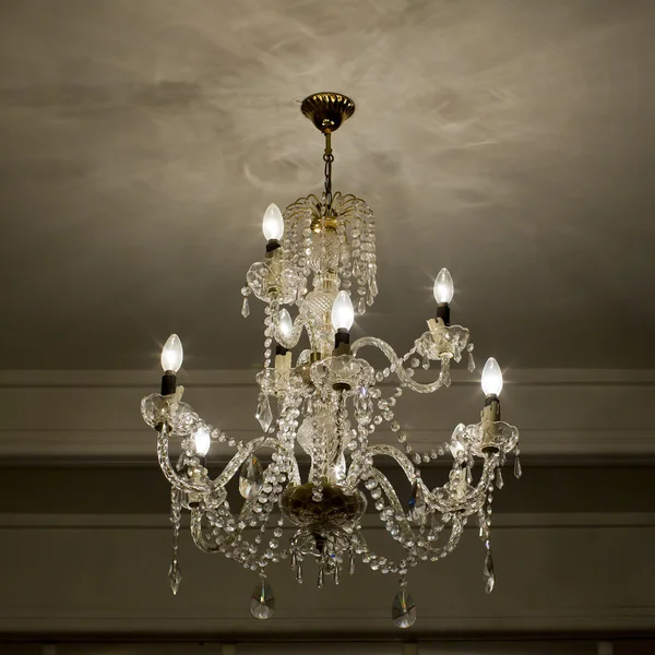 Chrystal chandelier close-up with copy space — Stock Photo, Image