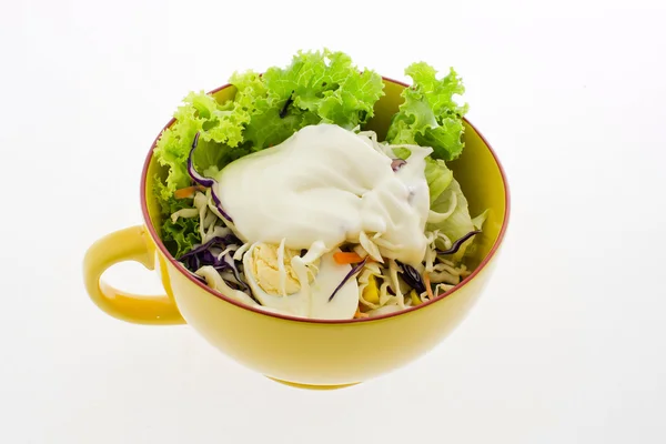 Taze sebze salatası beyaz arkaplanda izole edilmiş. — Stok fotoğraf