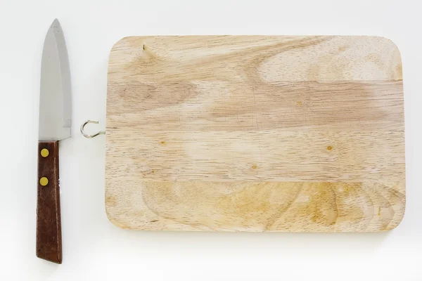 Knife and cutting board used in Japanese cuisine, in real life — Stock Photo, Image