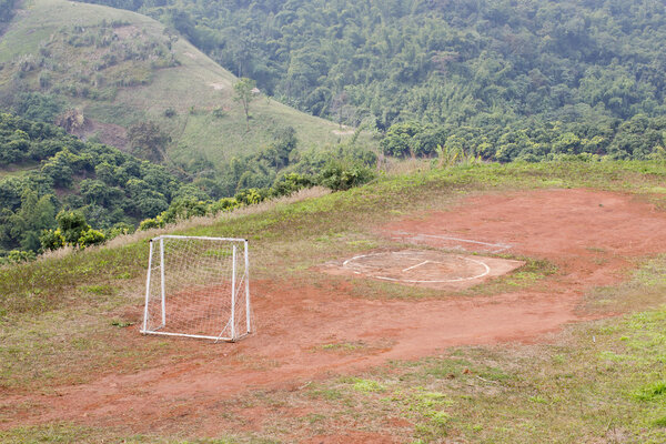 Football playground on the hill in North of Thailand