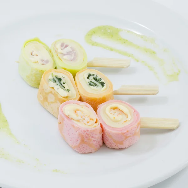 Comida de dedo - Rolo de salada — Fotografia de Stock