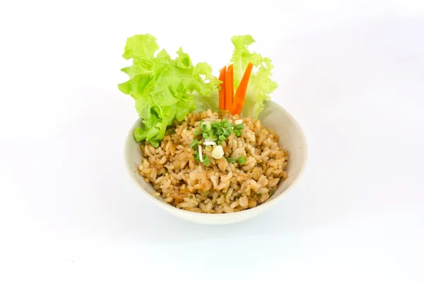 Aglio riso fritto con verdure in cima — Foto Stock