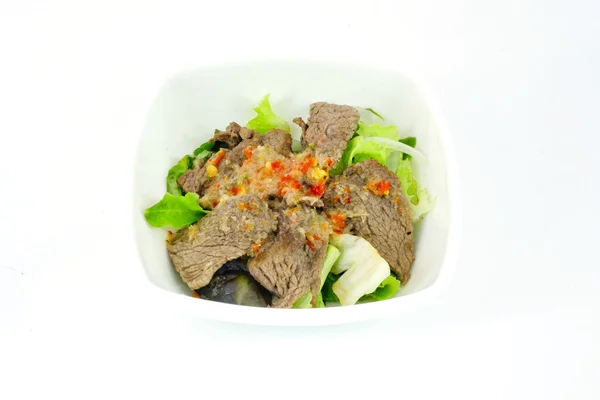 Salade japonaise - laitue et viande avec sauce à salade japonaise — Photo