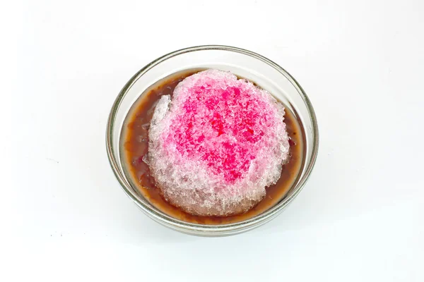 Traditional Japanese Dessert , A Bowl of Red Bean Sweet with red — Stock Photo, Image