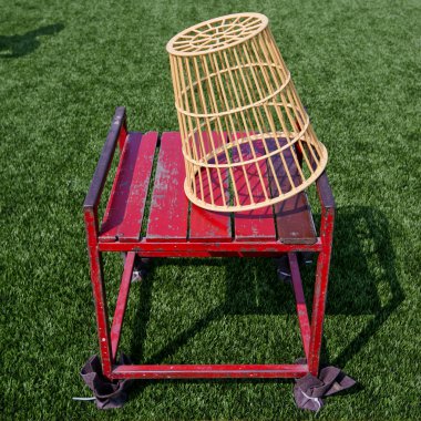 Çift chairball sepeti ve çim Bahçe sandalye