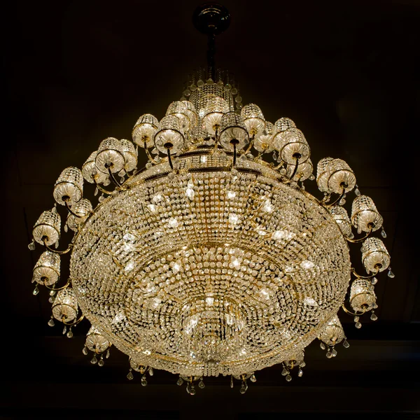 Chrystal chandelier with black background — Stock Photo, Image