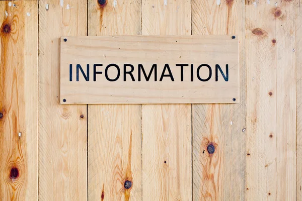 Wording Signo de información en tablero de madera . — Foto de Stock