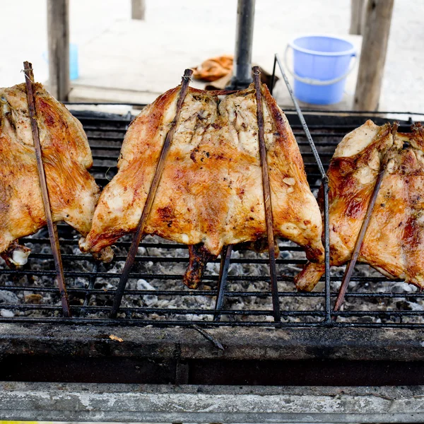 Grilled Chicken on Gridiron Thai Food Dish — Stock Photo, Image