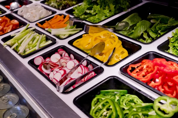 Salad bar with vegetables in the restaurant, healthy food — Stock Photo, Image