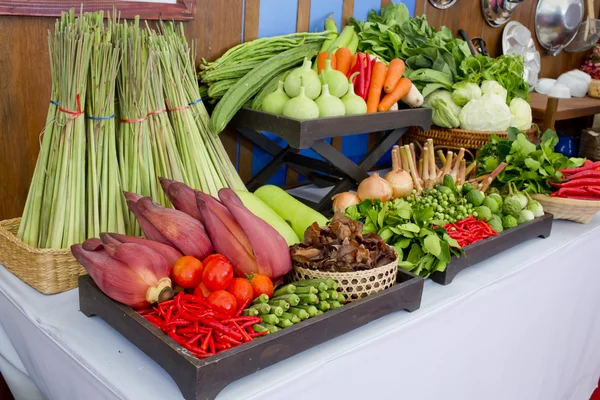 Kind of Thai vegetables set in Thai kitchen style. — Stock Photo, Image