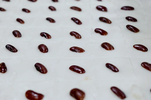 Thai pudding with coconut topping and red bean — Stock Photo, Image