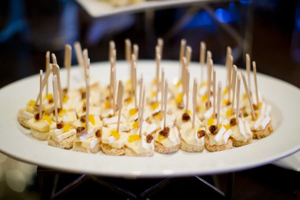 Delicious Appetizer Canapes - Finger Foods. — Stock Photo, Image