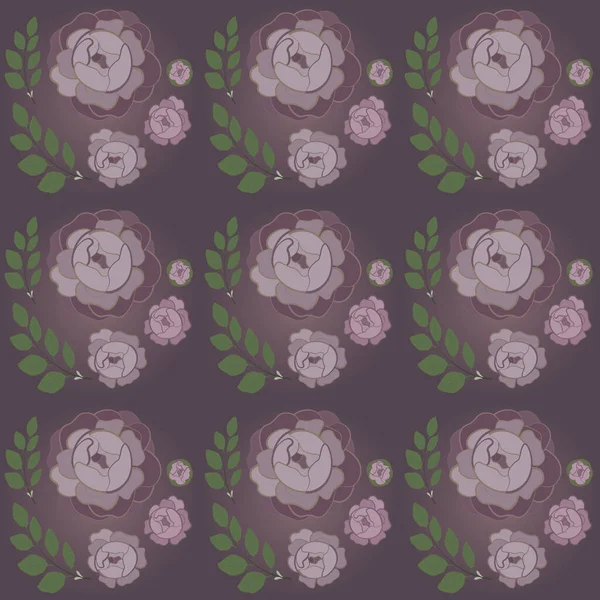 Vintage pattern with roses in an old palette — Stock Photo, Image