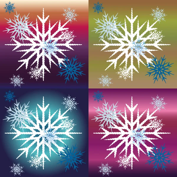 Composición Copos Nieve Fondo Vacaciones Invierno Patrones Nórdicos Glamour Efecto — Vector de stock