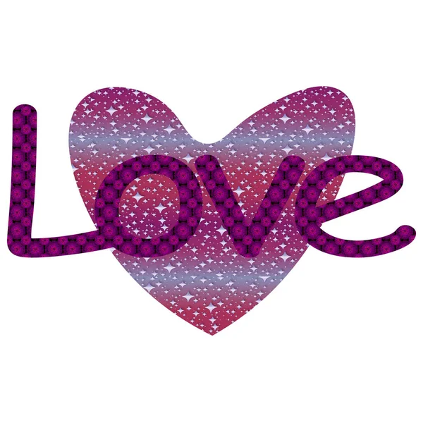 Liebe und Herzform mit Gradientenmuster. Valentinstag-Clip — Stockfoto