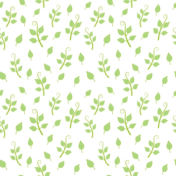 Seamless pattern of green leaves on a white background — Stock Photo, Image