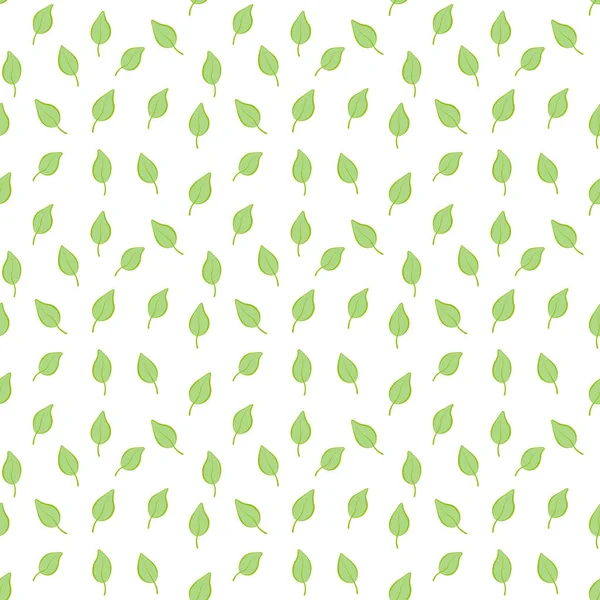 Zökkenőmentes minta zöld levelek fehér alapon — Stock Fotó
