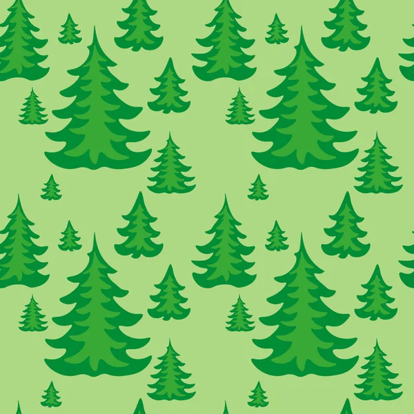 不同尺寸、无缝图案的绿色云杉 — 图库照片