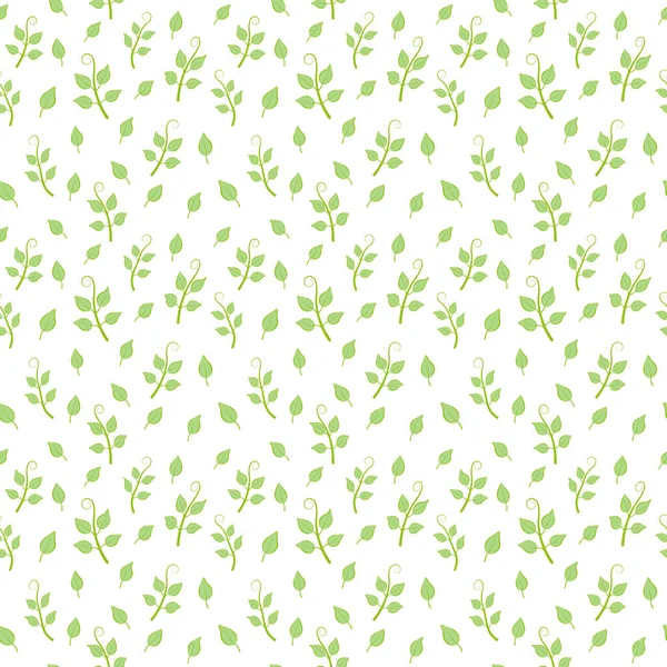 Bezešvé vzor různých zelených listů na bílém pozadí — Stock fotografie