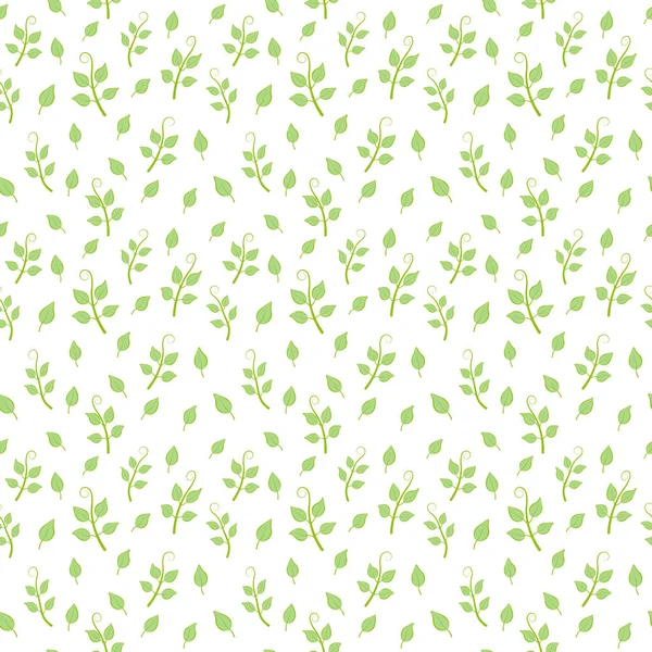 Zökkenőmentes minta a különböző zöld levelek fehér alapon — Stock Fotó