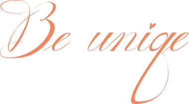 Eşsiz bir ifade olsun. Tek kelime. Kaligrafi Bakır Levha metni. Tişört, iğne, rozet, çıkartma, tebrik kartı ve afiş için tasarım baskısı. Vektör çizimi pembe ve beyaz. ego