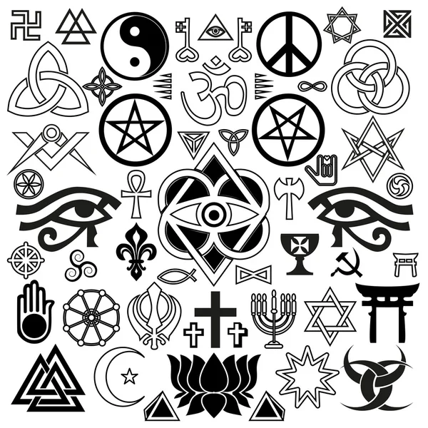 Religious and occult symbols — Stock Vector