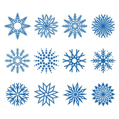 Kar Tanesi simgesi beyaz arkaplan vektör illüstrasyonunda izole edildi. Yaratıcı kar tanesi ikonları Kış Noel seti.