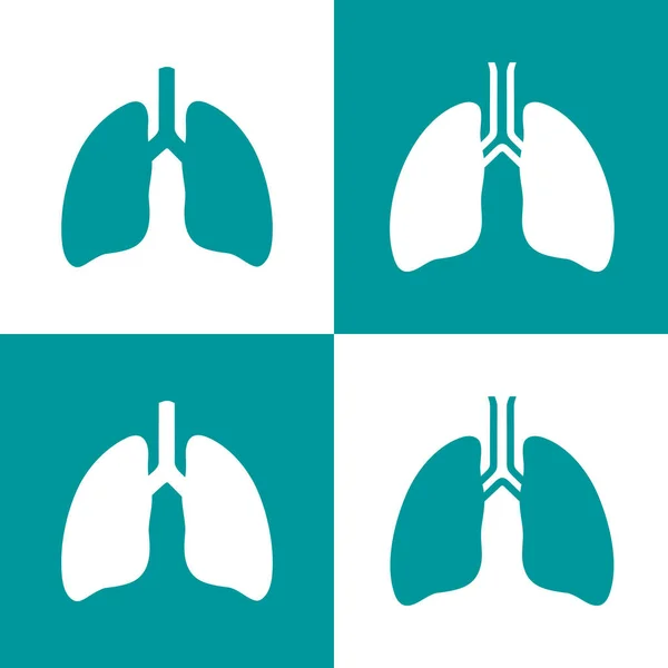 Mänskliga Lungor Ikon Som Platt Och Minimalistisk Stil Lungor Siluett — Stock vektor