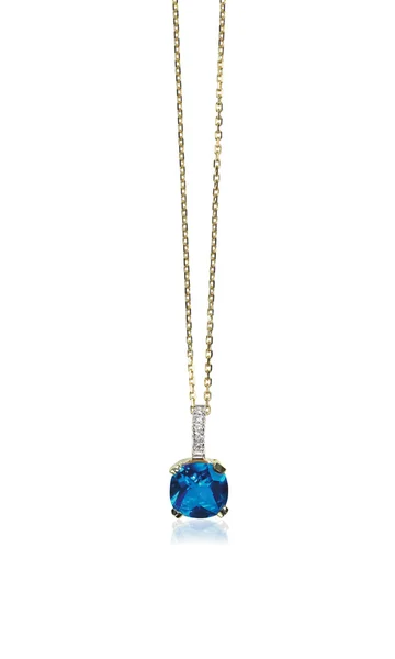 Blue sapphire and diamond ring — Stock Photo, Image