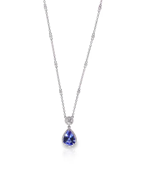 Blauwe sapphire tanzanite ketting — Stockfoto