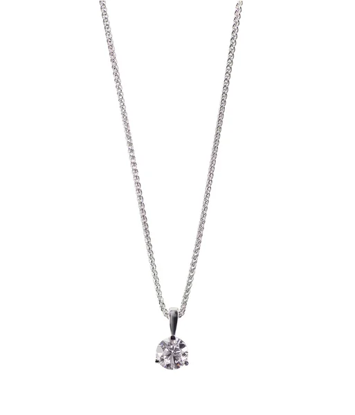 Diamond solitaire necklace — Stock Photo, Image