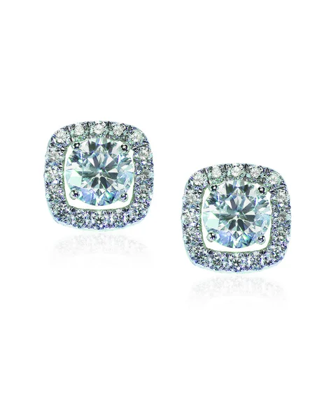 Pendientes halo diamante — Foto de Stock