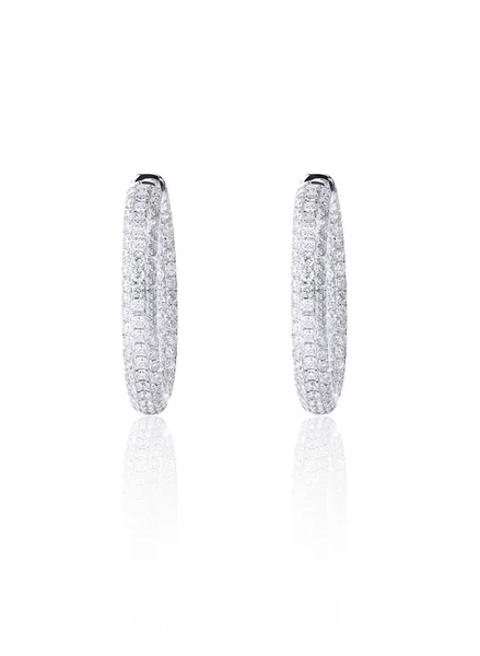 diamond pave hoop earrings