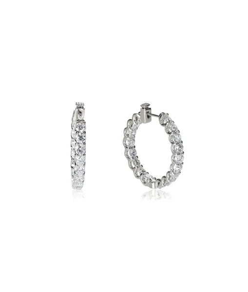Diamond hoop earrings — Stock Photo, Image
