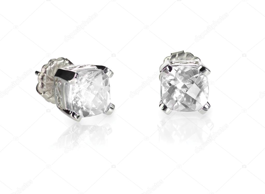 diamond cushion earrings