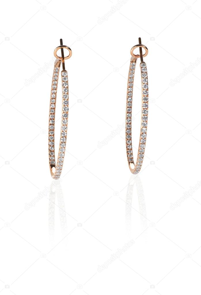 diamond rose gold hoop earrings