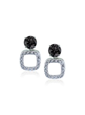 Black diamond and onyx Earrings clipart