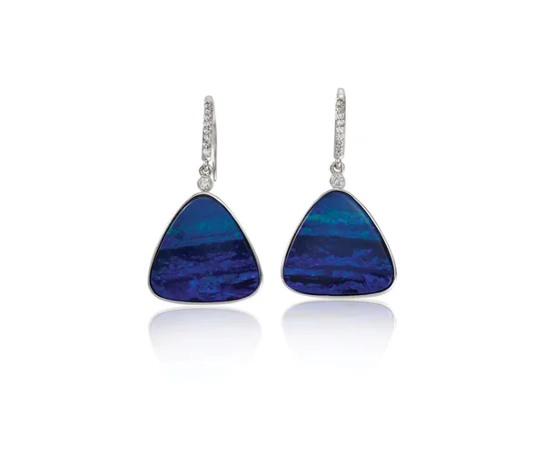 Blue Opal Fashion Drop Earrings — Stock Photo, Image