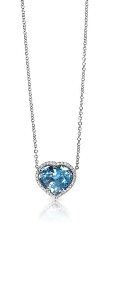 Collana con Gemma e Diamante Blu — Foto Stock