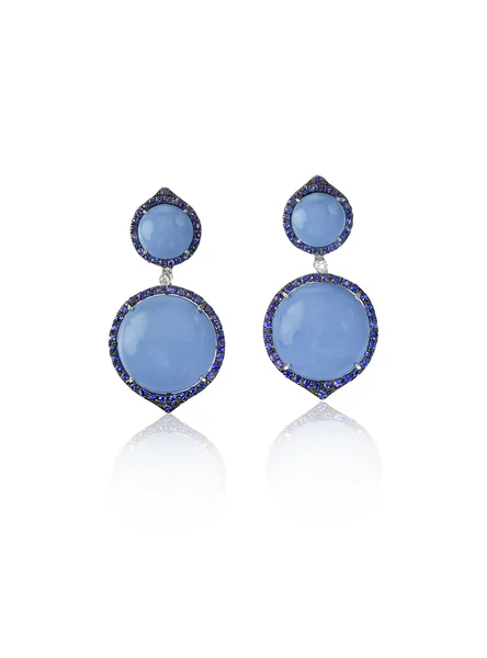 Blaue Opalmode Tropfen Ohrringe — Stockfoto