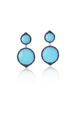 Mavi Opal moda damla küpe