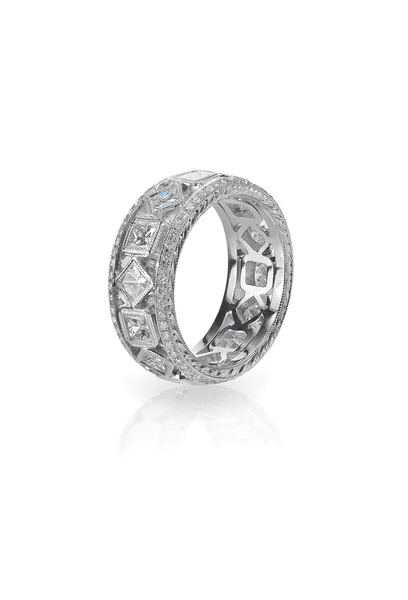 Bague de fiançailles diamant or mariage — Photo