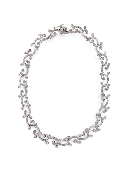 Beautiful Diamond Necklace isolated on white — Stock Photo, Image
