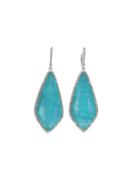 Blue Opal Fashion Drop Earrings — Stock Photo, Image