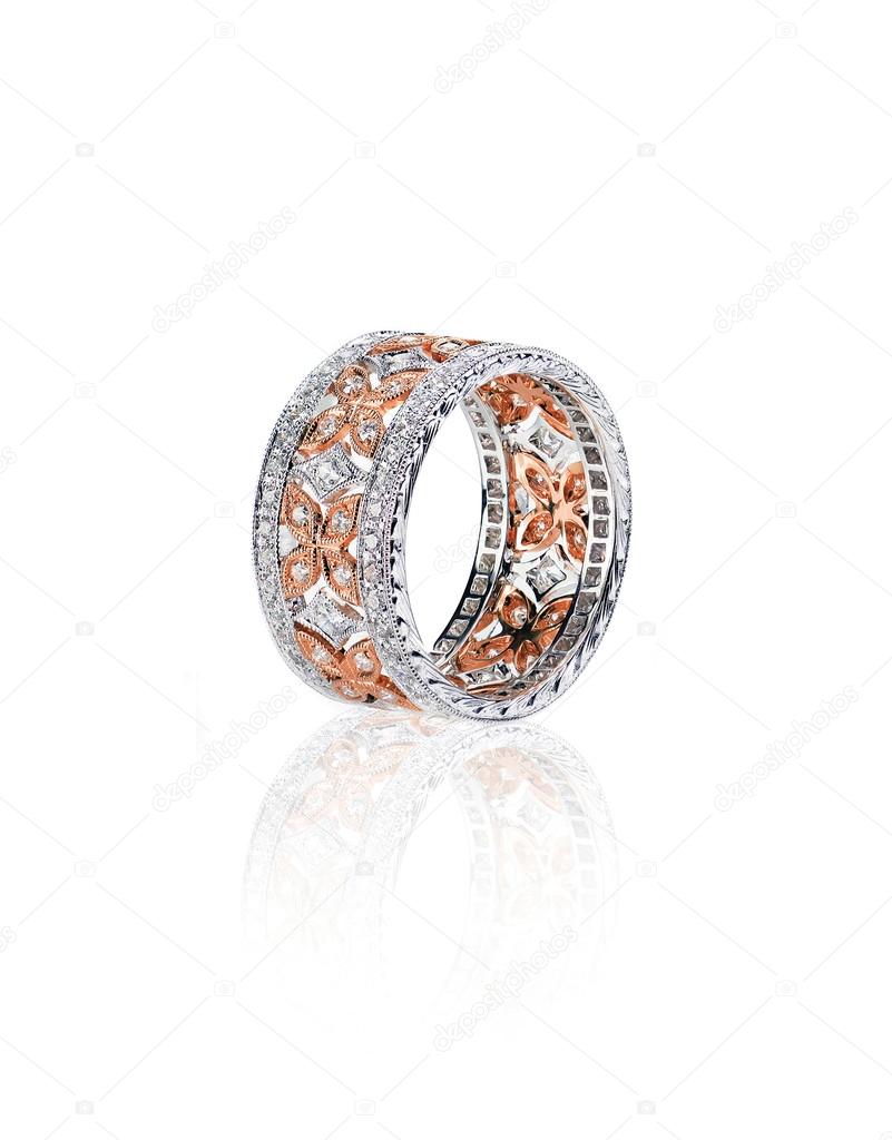 diamond gold wedding engagement band ring