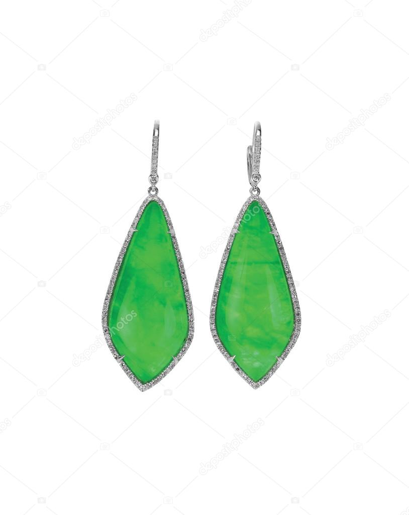 Emerald Green Peridot or jade Earrings