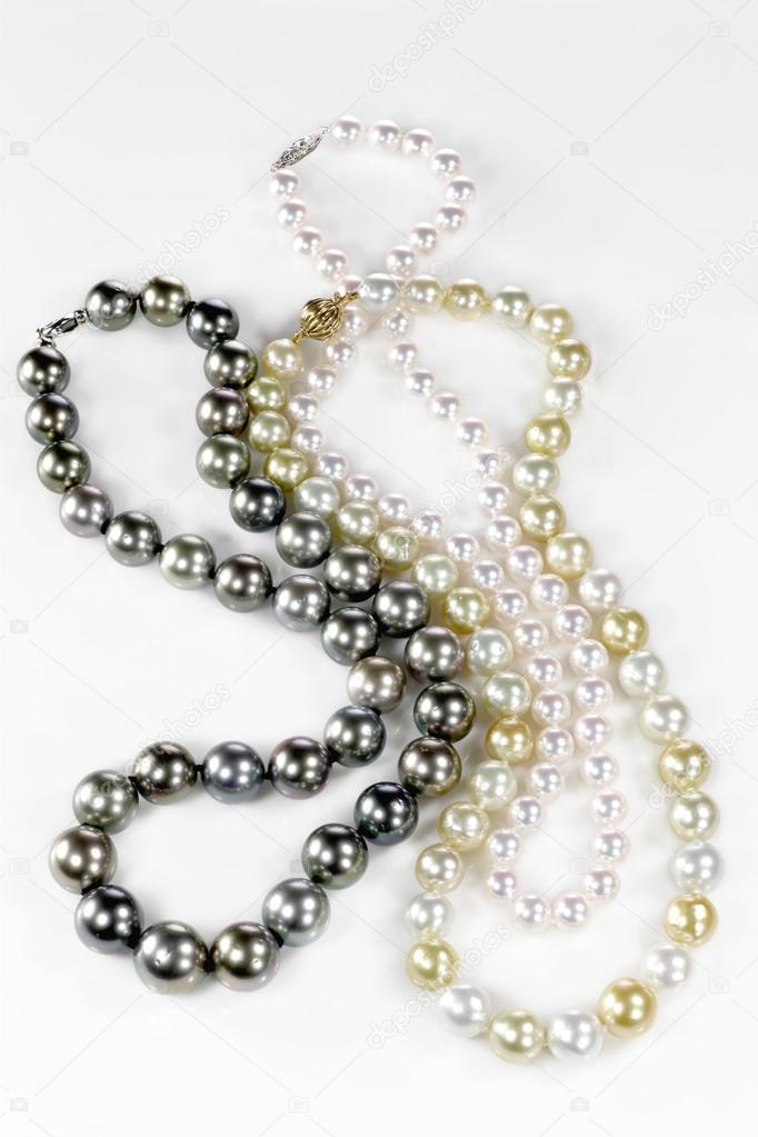 Beautiful pearl necklace isolated on a background