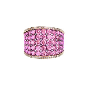 Pink diamond band wedding bridal engagement ring clipart