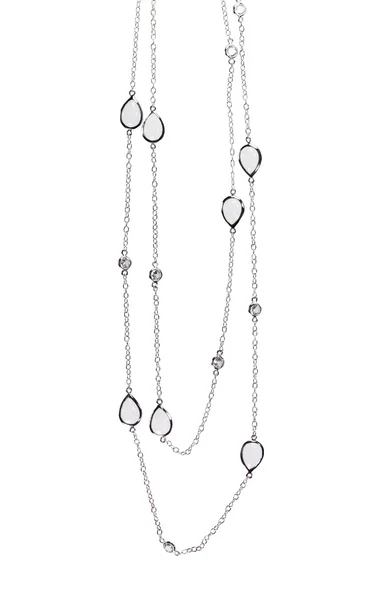 Beautiful Diamond Necklace isolated on white — Stock Photo, Image